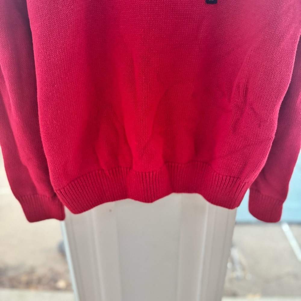 NWT Chaps Men's M Medium Red Cotton Knit Crew Neck Sweater Pullover Classic Fit - Picture 9 of 13